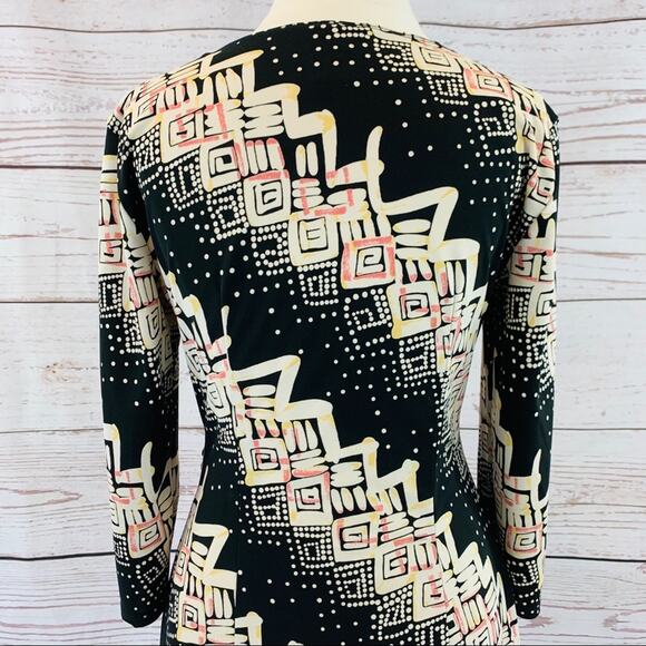 BCBGMAXAZRIA patterned cross front ruched dress - Picture 12 of 12